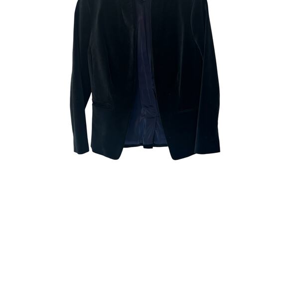 J.Crew 365 Black Open Front Slim Office Going Out Stretch Velvet Blazer Size 2 - Picture 4 of 10